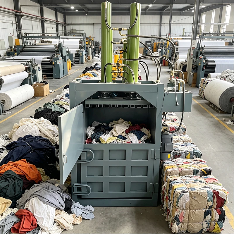 Cardboard Baler for Waste Cartons Paper Recycling with 10T Hydraulic Compression and Vertical Bale Storage Equipment