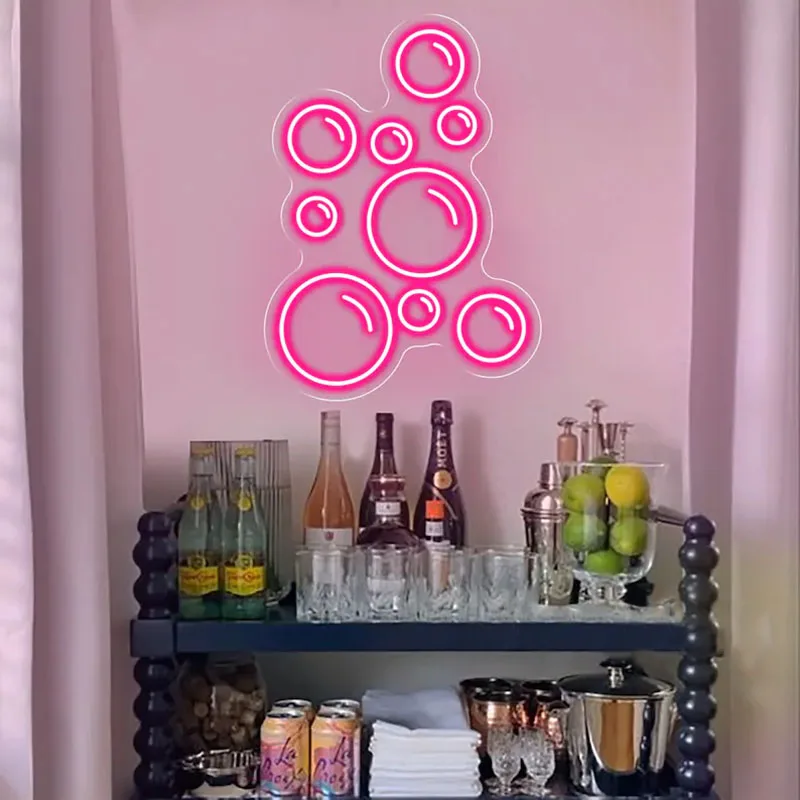 Neon Sign Custom Bubble Neon Signs Bar Home Kids Dorm Room Wall Decor Led Light Birthday Party Decoration Night Light Gift