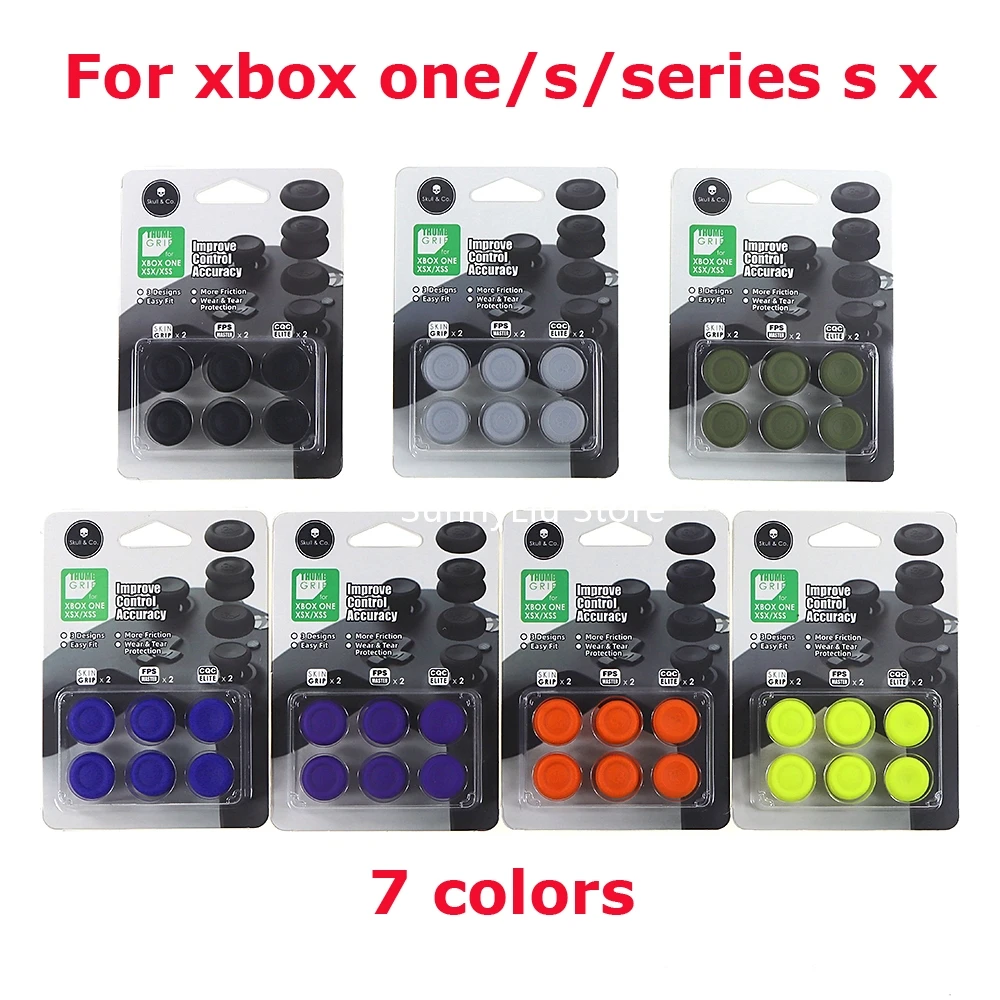 6 in 1 grips Skull & Co. Thumb Grip Set FPS CQC Joystick Cap Thumbstick Cover for xbox one/s/series s x controller