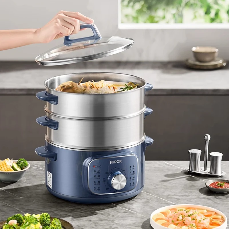Supor electric steamer, integrated cooking pot, multi-functional household three-layer cooking and stewing, multi-layer
