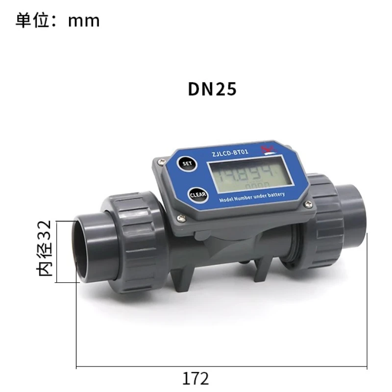 DN15-DN80 Digitale Turbine Flowmeter Elektronische LCD Display Flowmeter PVC Pijp Vloeibaar Water voor Boerderij Tuin Irrigatie Gereedschap