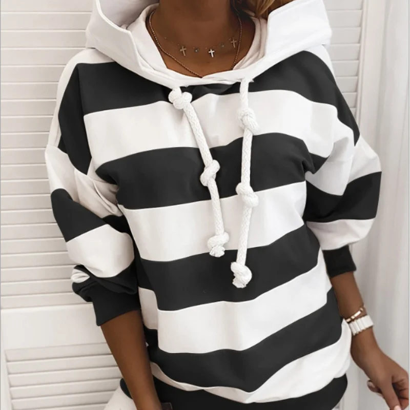 Burst Long-sleeved Autumn Stripe Thin Ladies Sweater Blouse