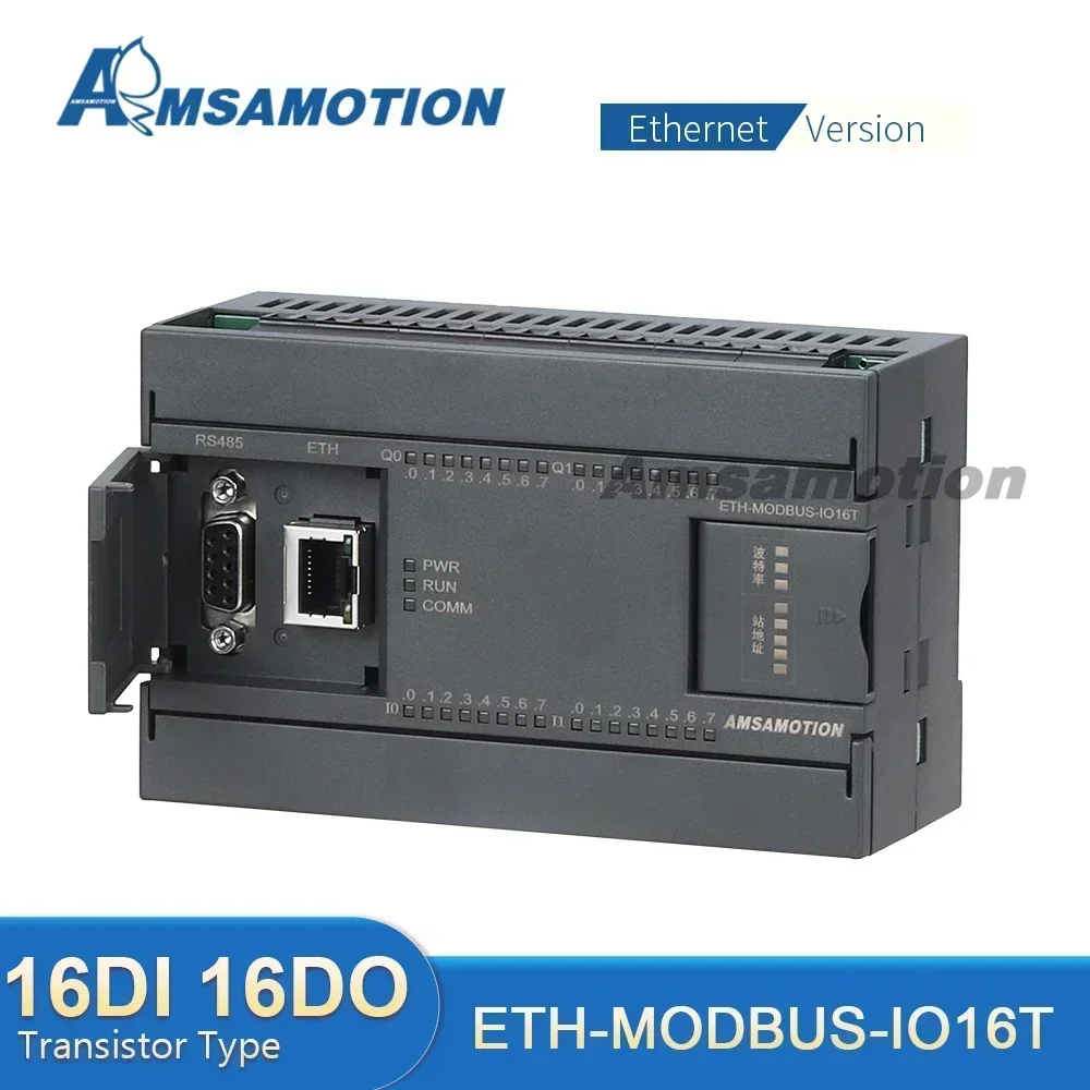 ETH-MODBUS-IO16T MODBUS remote IO module TCP-network port switch 16 input/16 transistor output  RTU TCP RS485 Protocol module