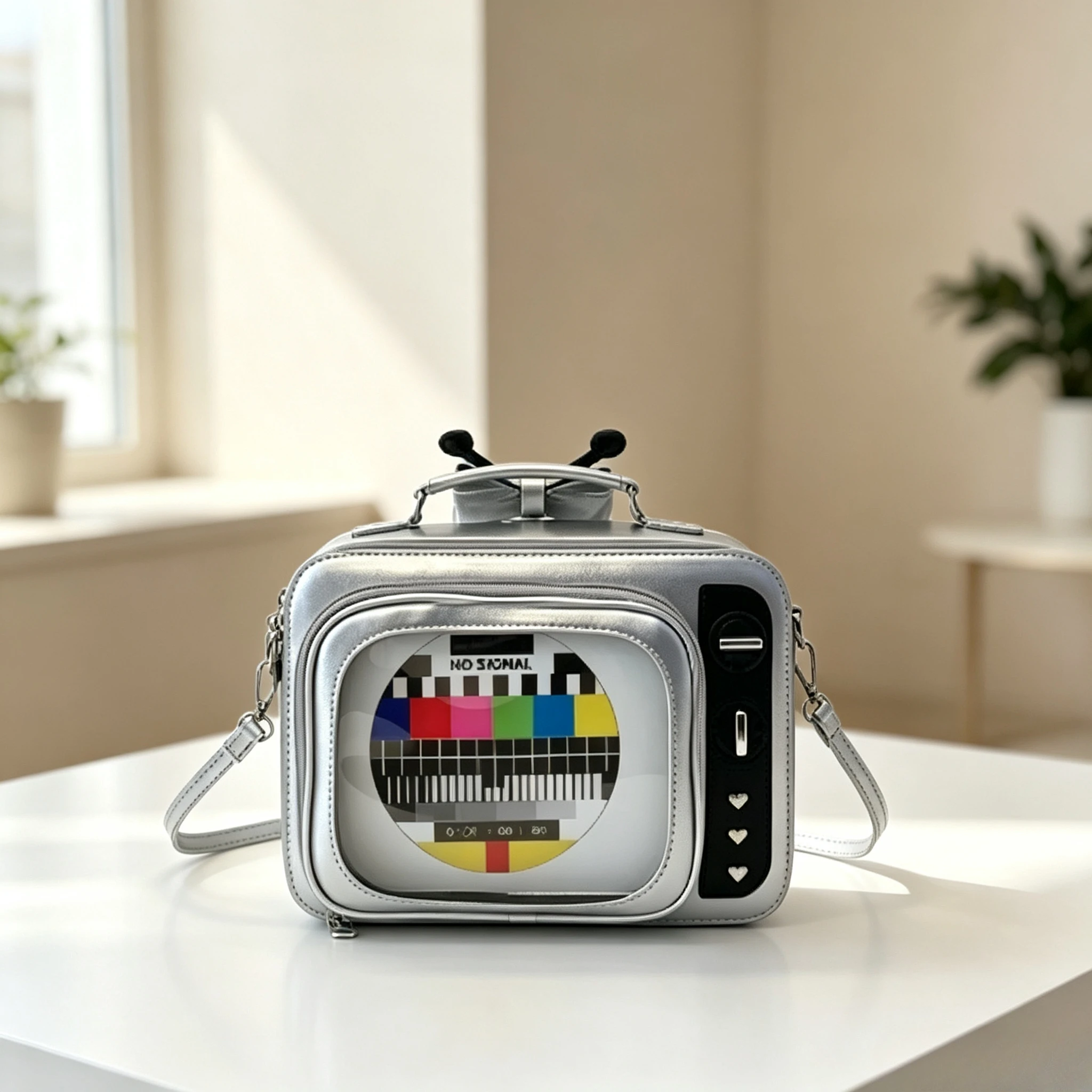 Retro TV Shape Ita Bag Women Transparent Window Crossbody Bag Funny Vintage Television Novelty Shoulder Handbag Cosplay Purse