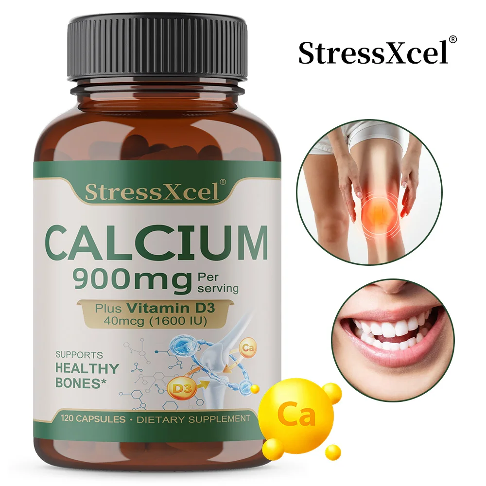 Calcium and Vitamin D Capsule - Bone Health, Immune Nerve Health Muscle Stamina Energy Level Nutrition Diet Supplement