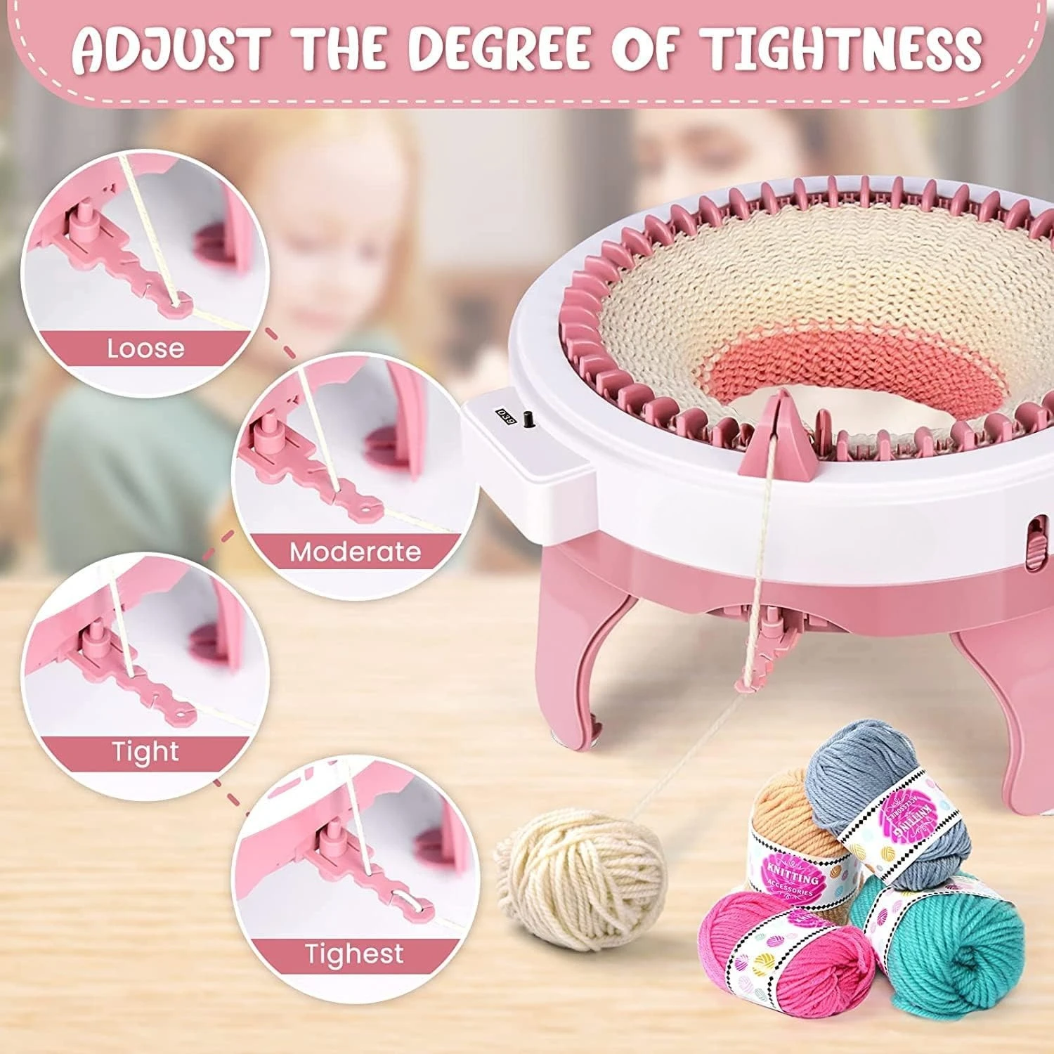 48 Needles Knitting Machines with Row Counter,Smart Knitting Crochet Machine,Weaving Round Loom,Double Knit Loom Machine Kit,New