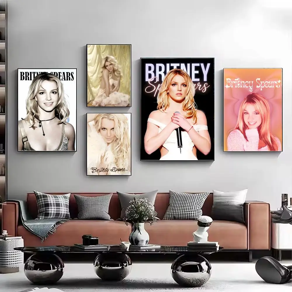 Pop Singer B-Britney Spears Poster HD Wall Art Aesthetic Home Decor for Living Room Bedroom Café Office Stylish Gift