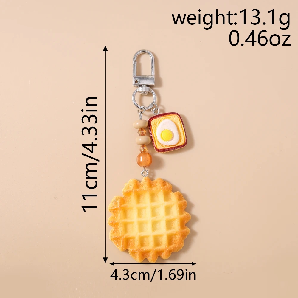 Aihua Nette Brot Keks Schlüsselbund Schöne Waffel Cookies Schlüsselanhänger Für Frauen Mädchen Simulation Lebensmittel Handtasche Anhänger Schmuck Geschenke – Detail 6