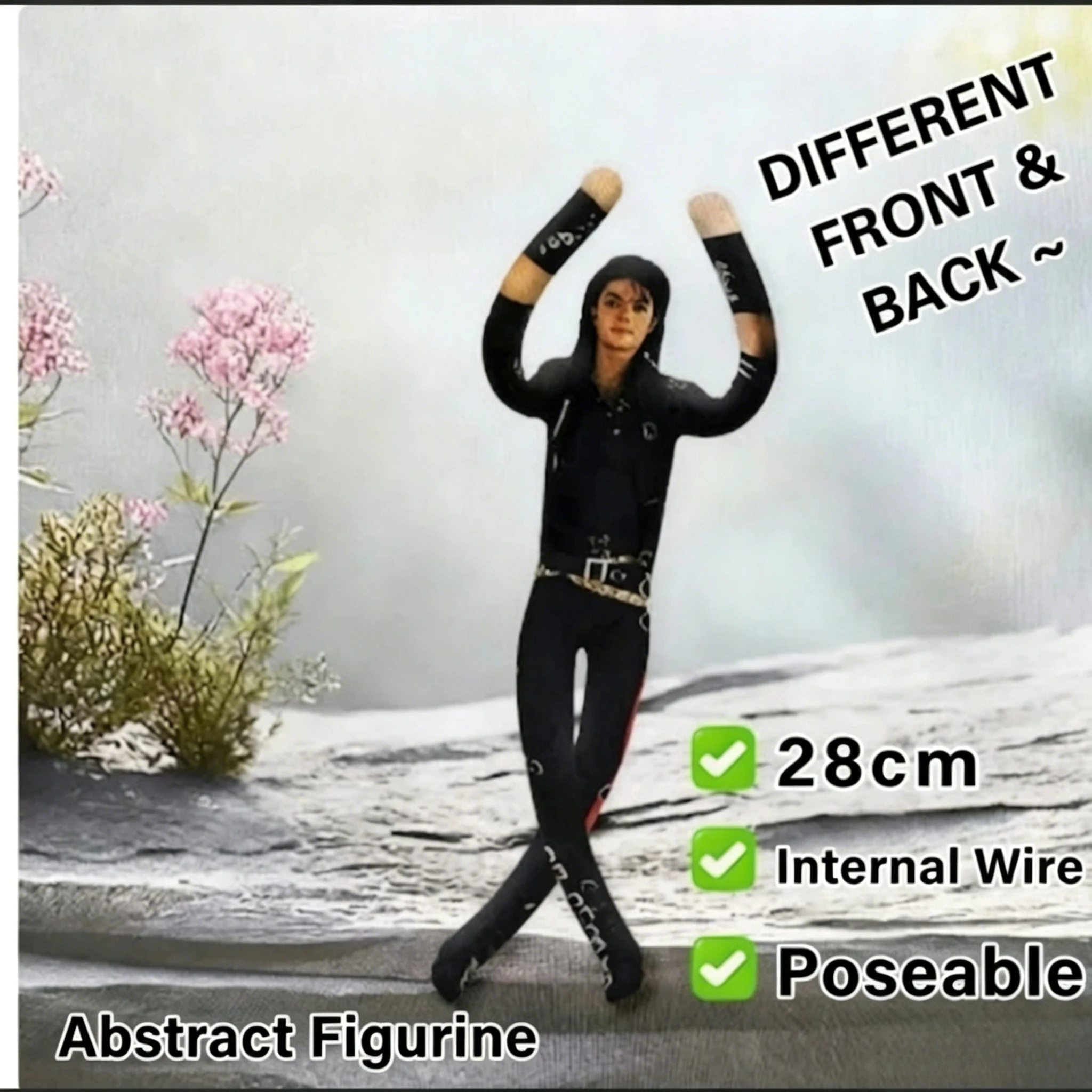 28cm Michael Jackson Bendable Plush Doll Built In Internal Wire Skeleton Poseable Stuffed Collectible Abstract Figurine Desktop