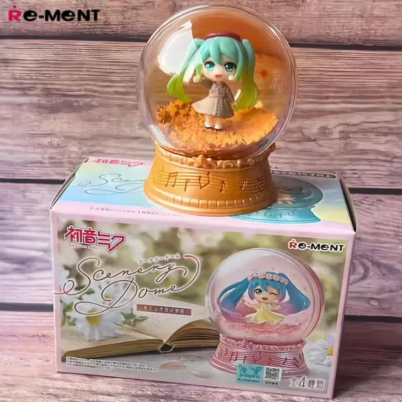 在庫あり-re-ment-初音ミク-アニメ-ブラインドボックス-四季の雪の球-ミニフィギュア-キャンディトイ-コレクタブルデコレーションオーナメントギフト