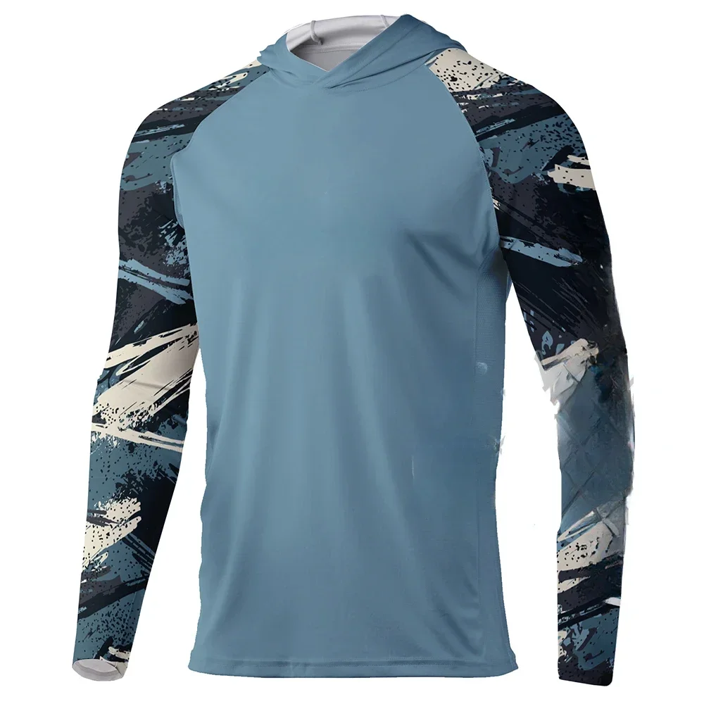 Roupas de pesca desempenho pesca hoodie proteção uv manga longa camisetas de pesca dos homens respirável topos camisa de pesca