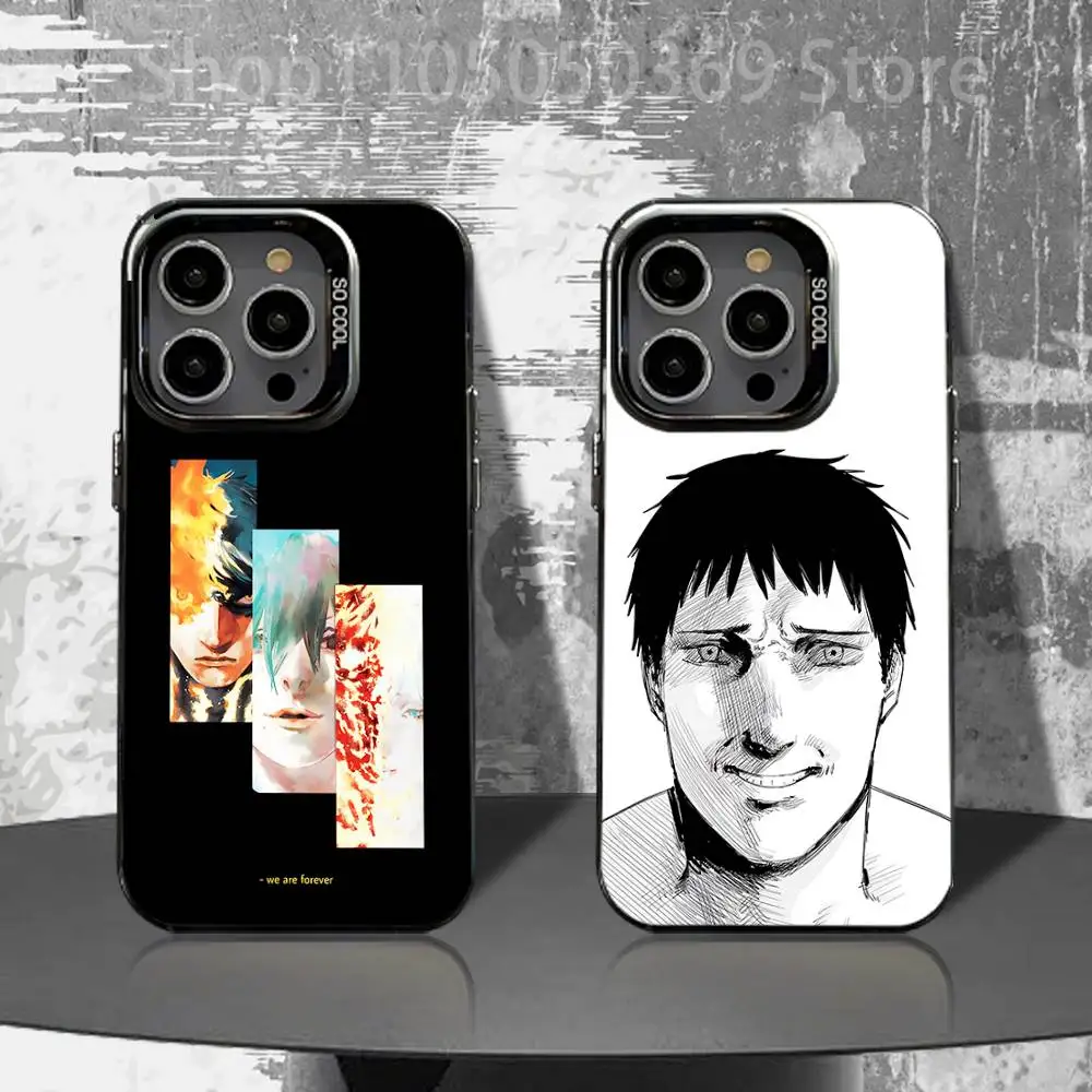 

Anime Fire P-Punch Phone Case For iPhone 16,15,14,13,12,11,Pro,XS,Max,Plus,Mini,SE4,E Black Matte Shockproof Cover