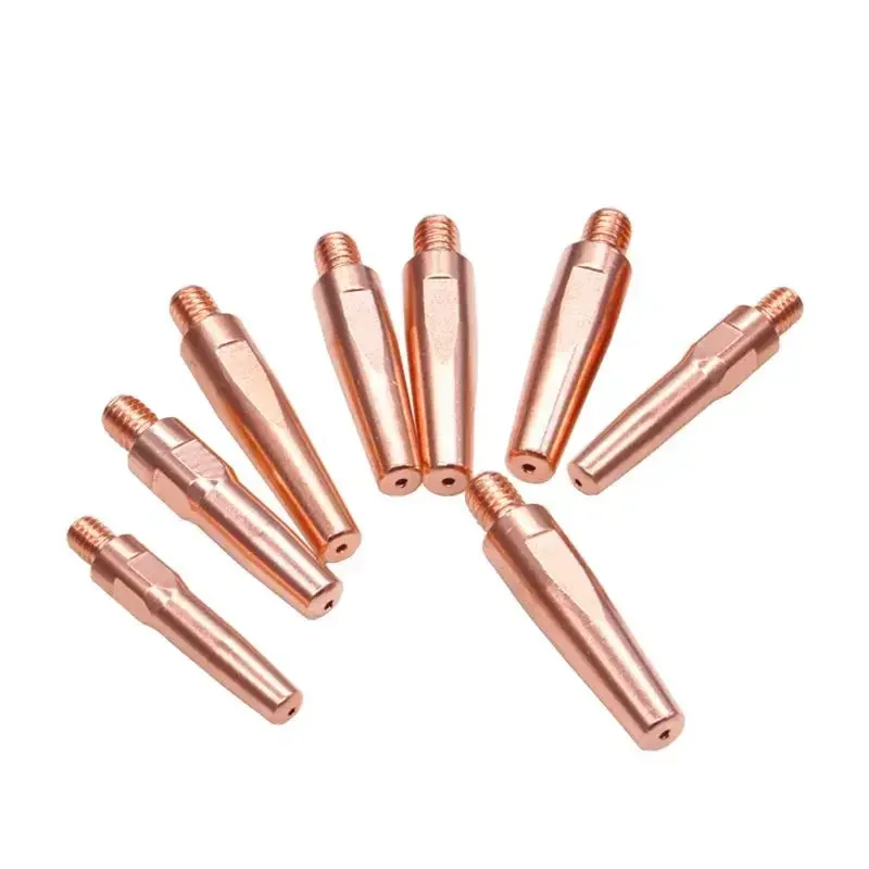 10Pcs/set Chrome Zirconium Copper Conductive Nozzle M6×8 Gas Shielded Welding Gun Wire Feeding Nozzle Changzhou Style