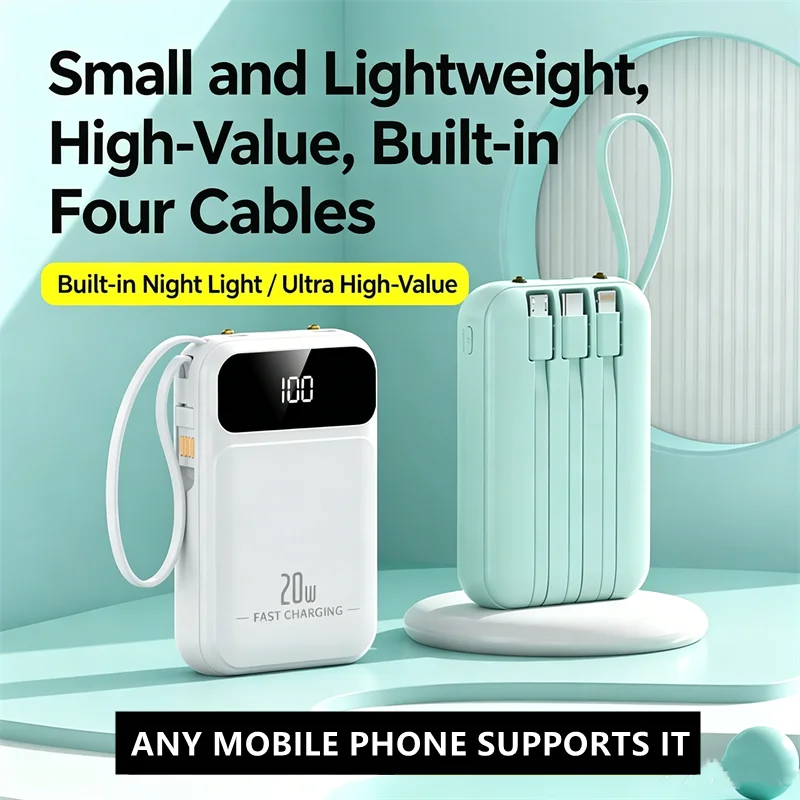 20000mAh Mini Power Bank Fast Charge Powerbank CCC Portable External Battery for iPhone Xiaomi Huawei Samsung - view 2