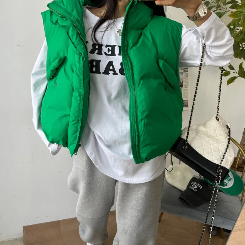 

Women's ort Hooded down Jaet Vest Thiened Autumn Winter Warm Dstring Cotton Outerwear Faionable Commute Sle