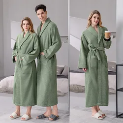 Albornoz de Material de toalla de algodón 100% para hombres y mujeres, camisón de Hotel para parejas, cama y desayuno, baño absorbente para Hotel