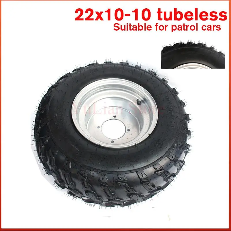 Bull Beach Car 22X10-10 Inch Road Tire with Iron Wheel Hub Set New Tire with Rim Wheel 200cc   Kart density antioxidant