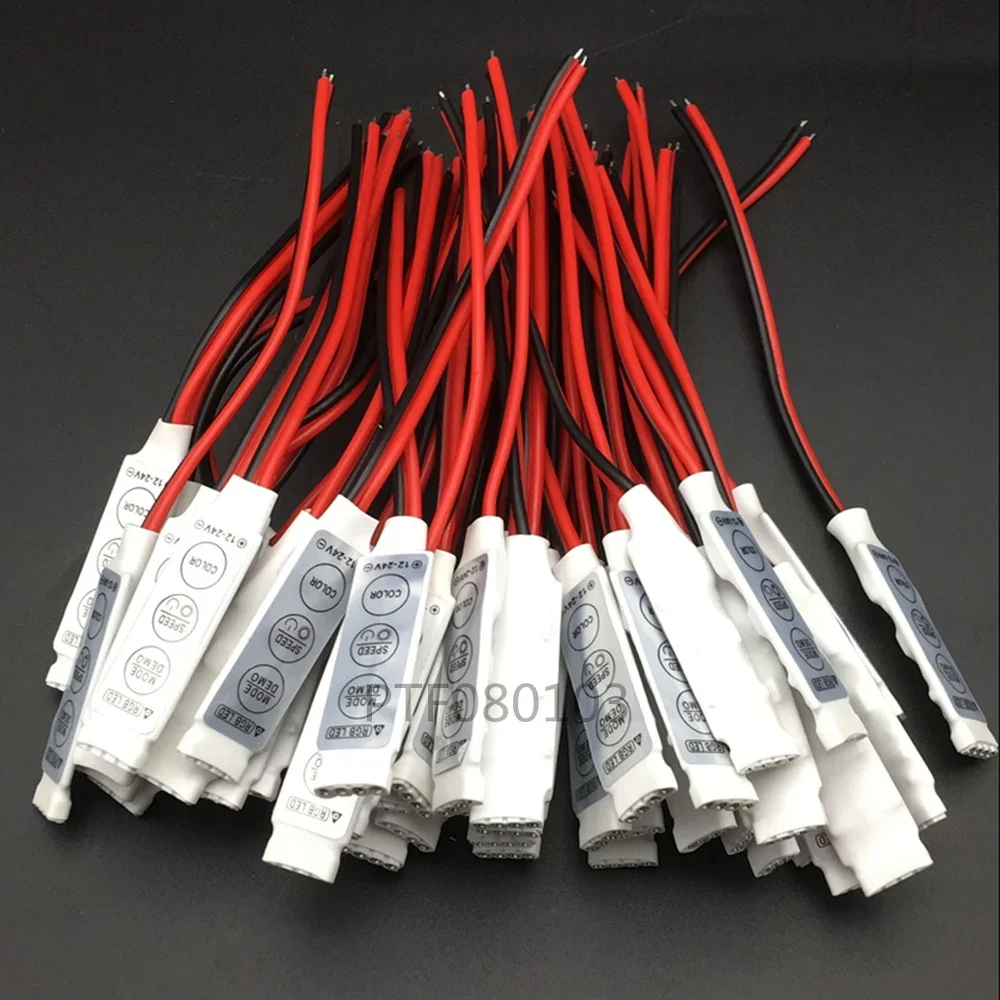 

20 шт., 12 В постоянного тока, 24 В, RGB светодиодный контроллер, мини-тонкий, 3 клавиши, 6 А, 3-позиционный канал для управления светодиодной лентой SMD5050