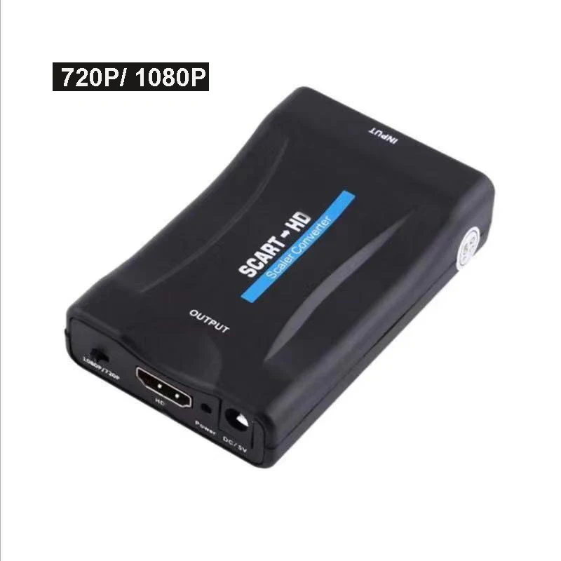 Adaptateur d'extension d'affichage avec commutateur PAL NTSC, convertisseur vidéo HD HDMI vers péritel, entrée de câble, sortie compatible HDMI, 1080P