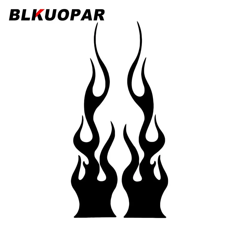 BLKUOPAR Symmetric Flame Vector Car Stickers Scratch Proof Creative Decal Anime Personality Trunk Window Sunshade Car Lable