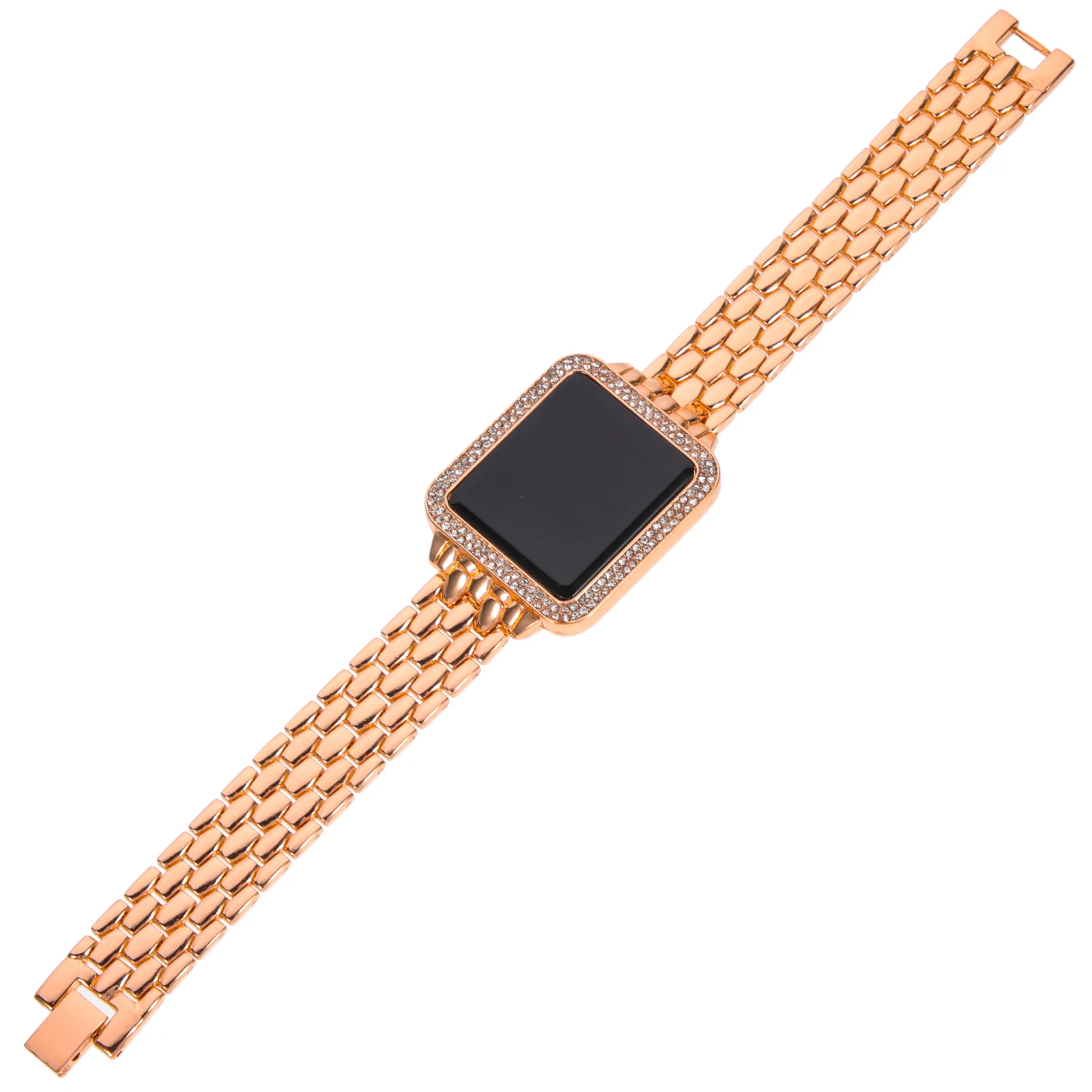 

Elegant Women Rhinestone Embellished Led Wristwatch Gift Durable Fashion Accessory Precise Time Office Student Wear Shiny