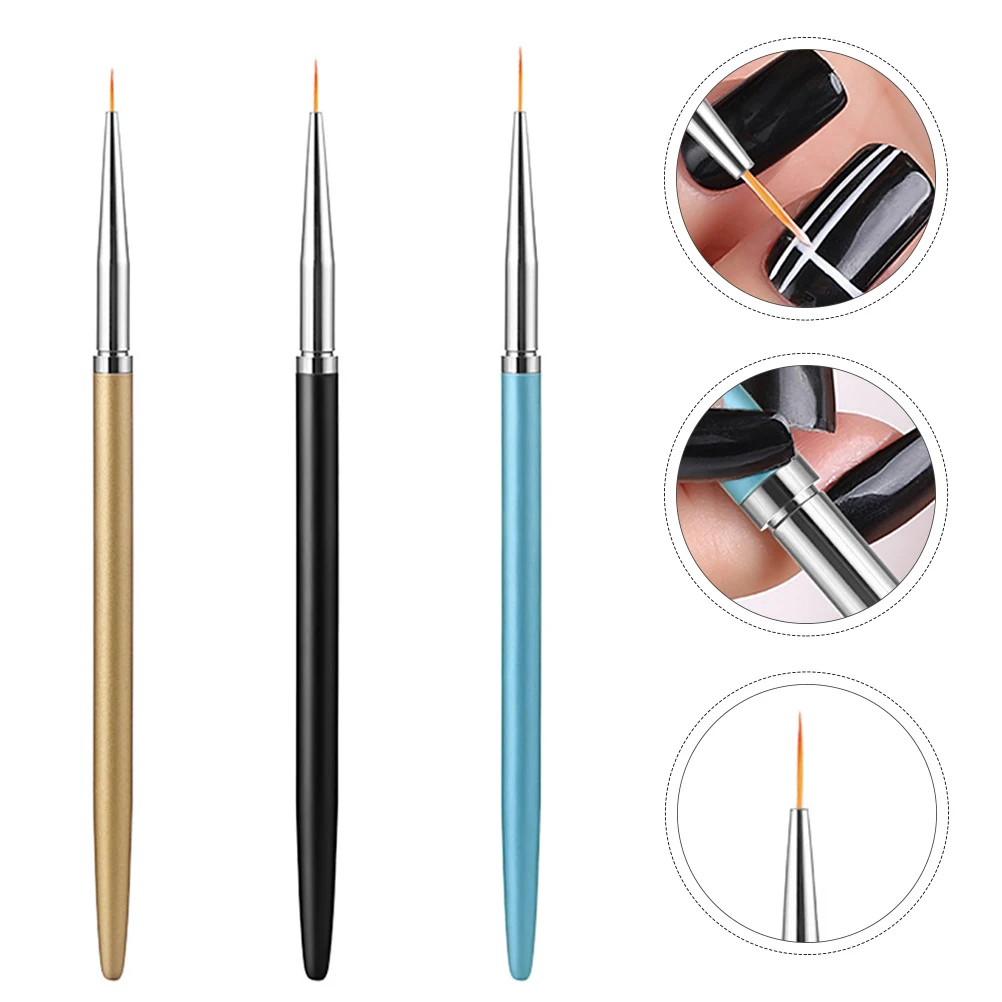 

3Pcs Manicure Pen Brushes Premium Nail Art Pens for Delicate Design and Practical Use Manicure Nail Art Pens Nails Brush Pen