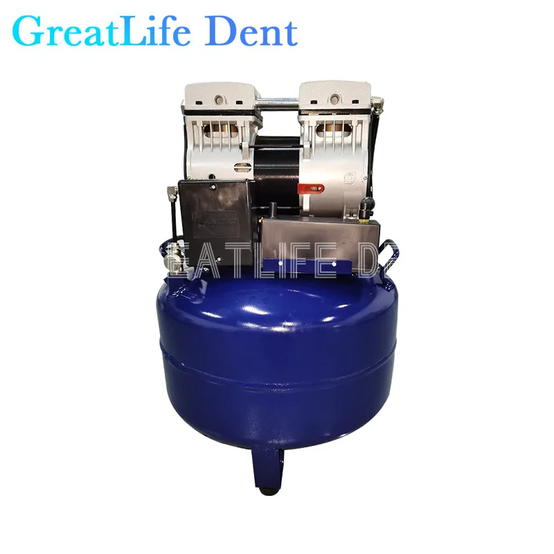 GreatLife-compresor de aire silencioso para silla Dental, compresor de aire silencioso para abolladuras, 32L, 45L, 60L, uno a uno, dos, tres, cuatro