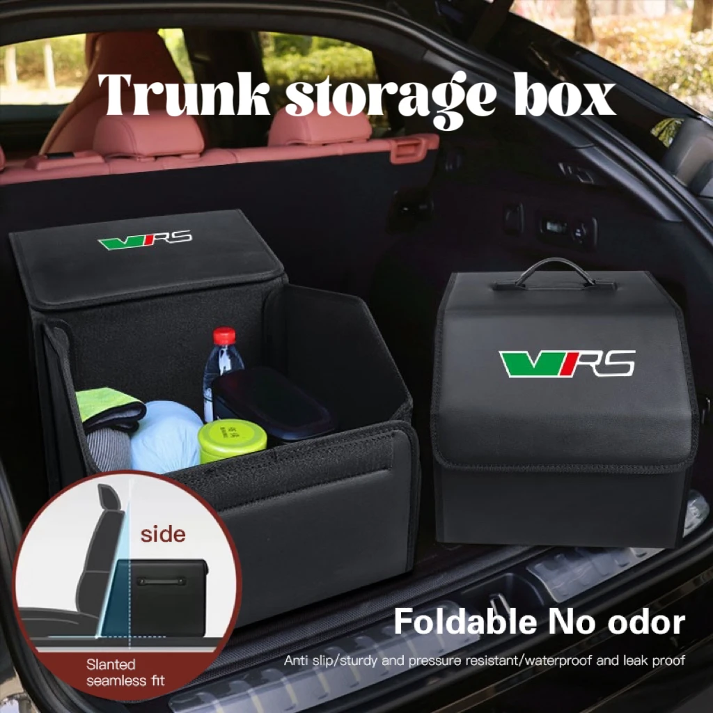 Car Foldable Storage Box Trip Camping Leather Bag For Skoda VRS Octavia Rapid Kodiaq Karoq Fabia Kamiq Superb Derivative VisionS