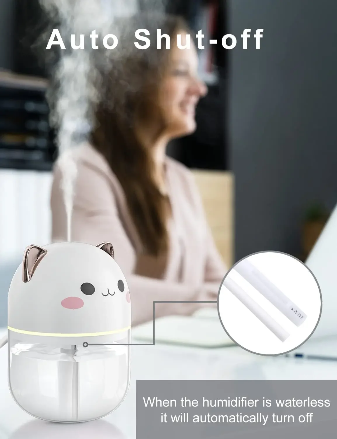 200ml Air Humidifier Cute Kawaiil Aroma Diffuser With Night Light Cool Mist For Bedroom Home Car Plants Purifier Humificador