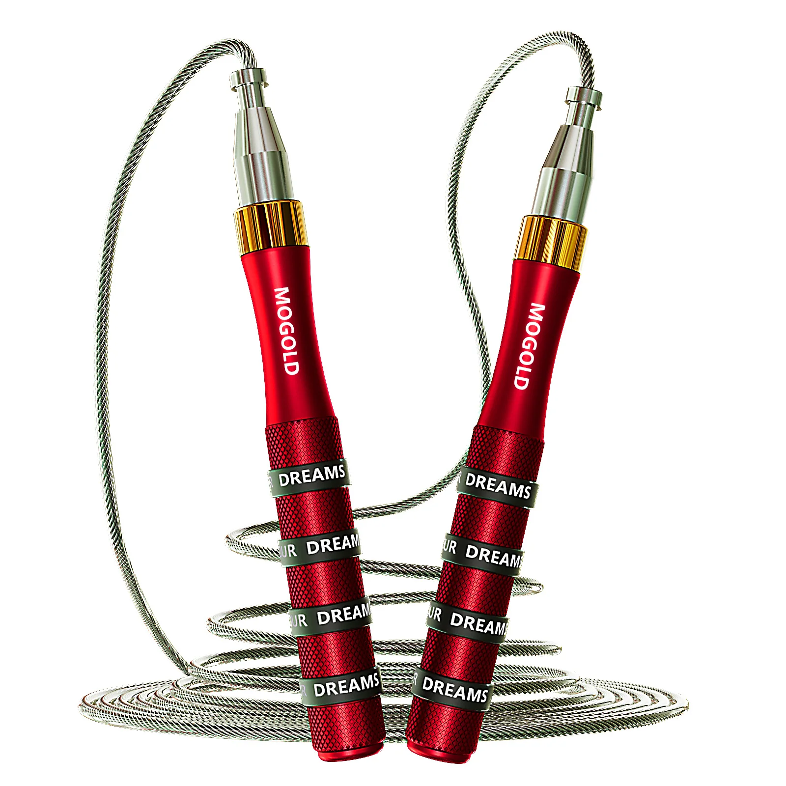 Self-Locking Bearing Skipping Rope, Suitable for Human Aerobics, Aluminum Alloy Handle, Adjustable Rope Length, Student Racing Competition Pvc Wire