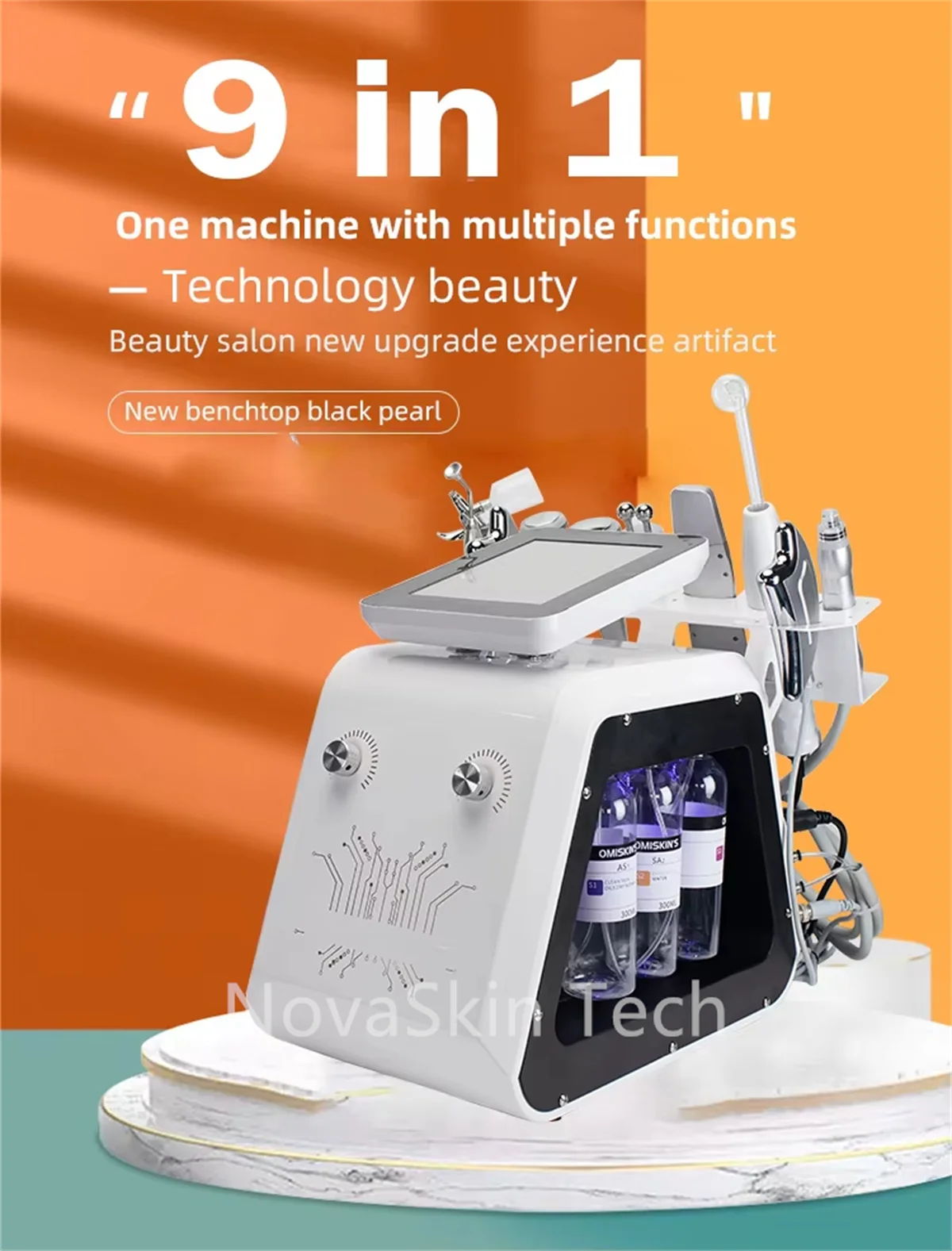2025 New Multi-Function 9 in 1Facial Care Skin Deep Cleaning Hydra Whitening Exfoliating Firming Skin Oxygen Jet Beauty Machine
