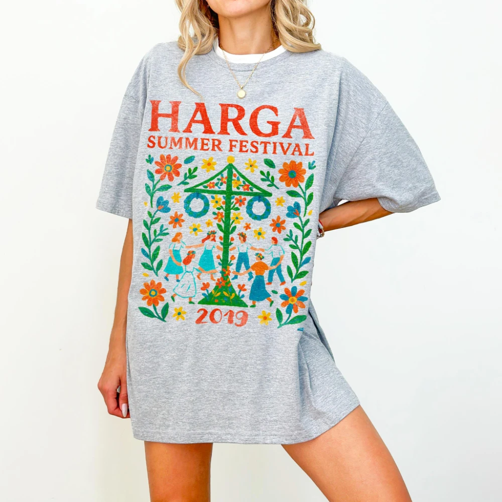 

Футболка Harga Festival, культивирующая традиции фолк-хоррора, с графическим принтом, унисекс, для мужчин и женщин, на все сезоны