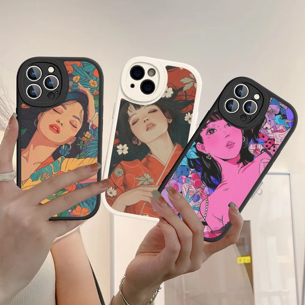 Cute Girl Pop Art Picture Phone Case Hard Leather For iPhone 14 13 12 Mini 11 14 Pro Max Xs X Xr 7 8 Plus Fundas