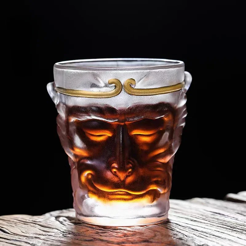 Sun Wukong Monkey King Whisky Glasses Clear Wine Cup for Liquor Scotch Bourbon Tequila Drink Bar Tools Glassware Mug