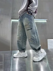 Spring Autumn Baby Boys Pants Kids Jeans Child Girl Cartoon Print Denim Trousers Children's Jeans 2 3 4 5 6 7 8 9 10 11 12 Years