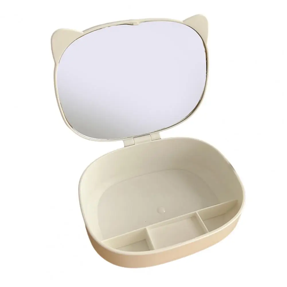 Desktop Makeup Mirror  Practical Easy to Carry ABS  Foldable Design Dressing Table Mirror Dormitory Accessory