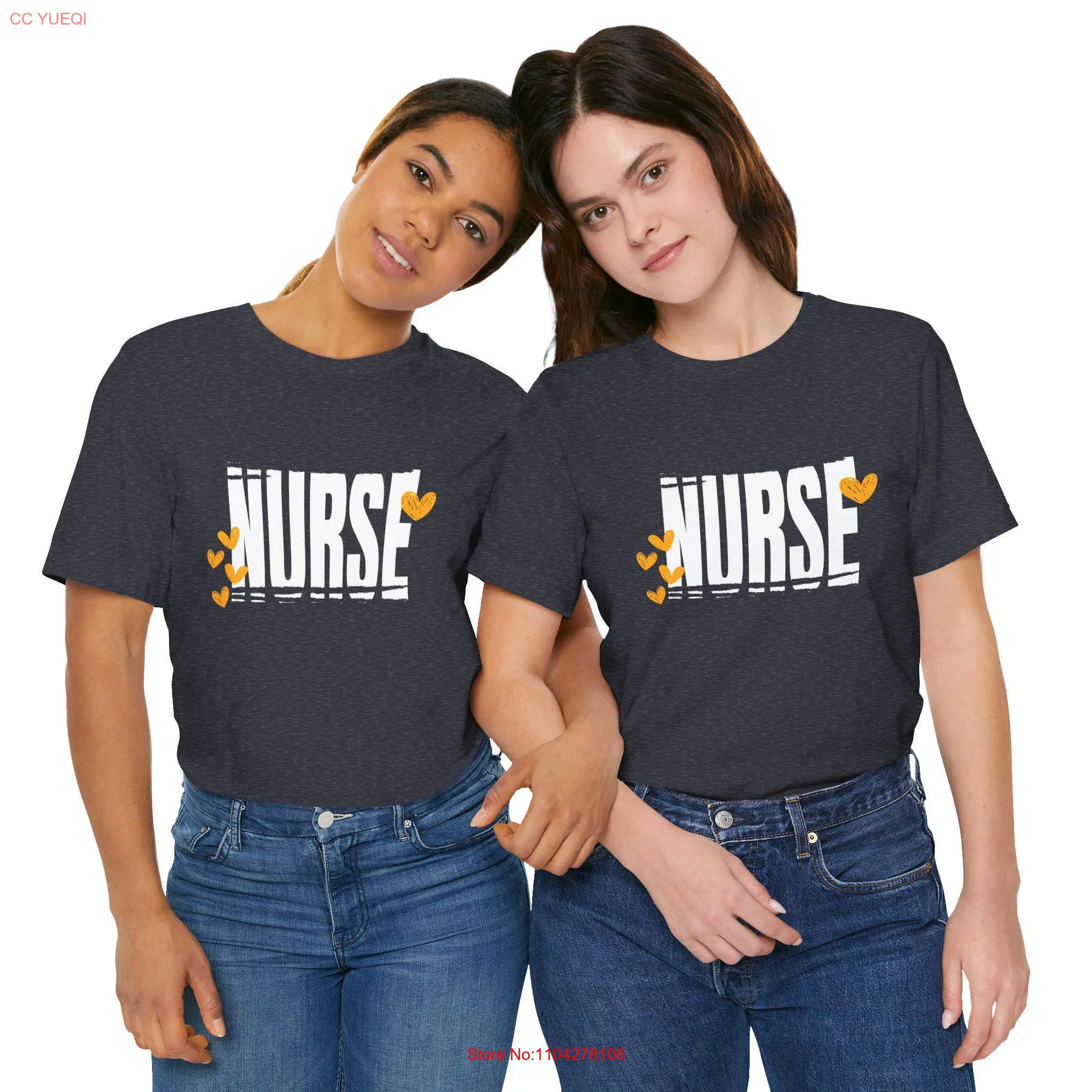 Nurse Hearts T Shirt Cute Medical Assistant Hospital Staff RN Appreciation Top Registered ICU long or short sleeves