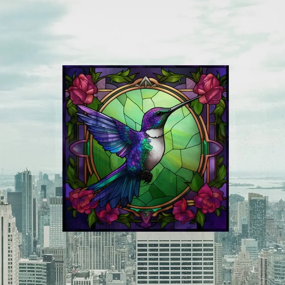 Hummingbird Bee Butterfly Pattern Window Glass Sticker Removable PVC Electrostatic Decal Anti-collision Decorative Film