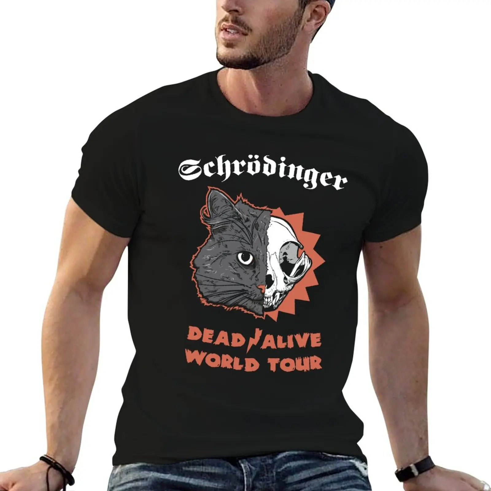 Schr?dinger - DEAD/ALIVE World Tour T-Shirt Plus Size Simple Casual Top