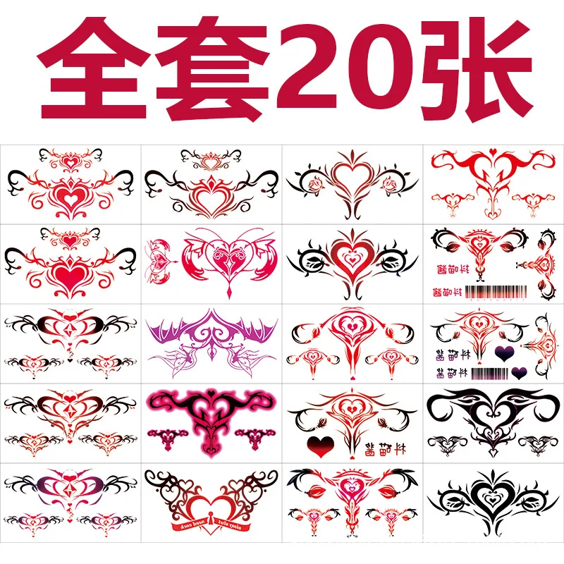 10 Stück Set Tattoo Aufkleber für Frau sexy Bauch temporäre Tattoos Cartoon sexy gefälschte Tattoos junge Mädchen Body Art Festival Tattoo – Detail 1