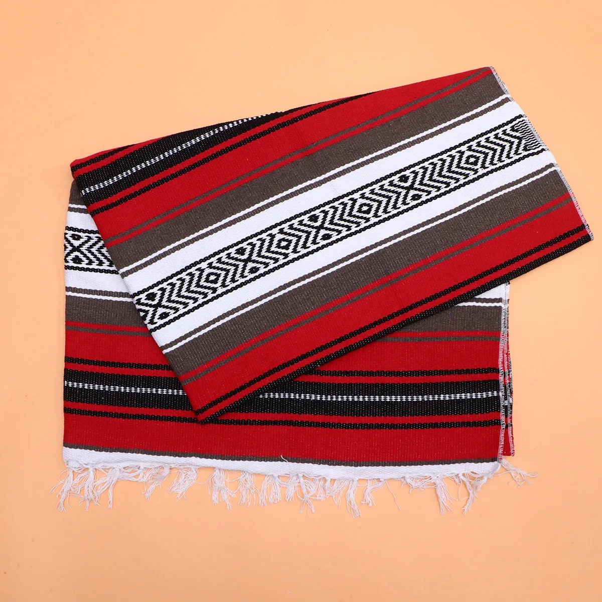 

130x180cm Red Mexican Blanket Thick Soft Woven Yoga Mat Car Sofa Bedroom Decor Mexican Blanket Yoga Mat Blended Cape