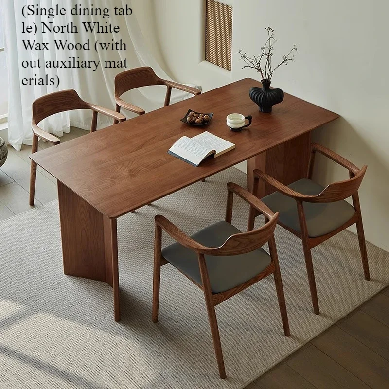 

Ash wood dining table creative villa workbench large board table luxury stone island platform natural marble