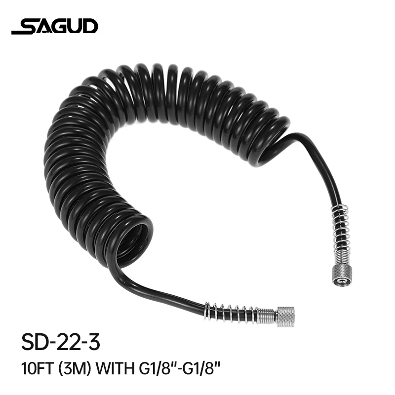 

SAGUD 3MPU Spring Coil Airbrush Air Hose Adapter With 1/8" Size Fittings Connection Tool for Spray Gun Air Compressor Parts
