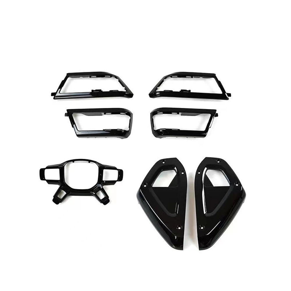 7PCS Glossy Black interior covers for Defender 90 110 2020 2021 2022 2023 steering wheel