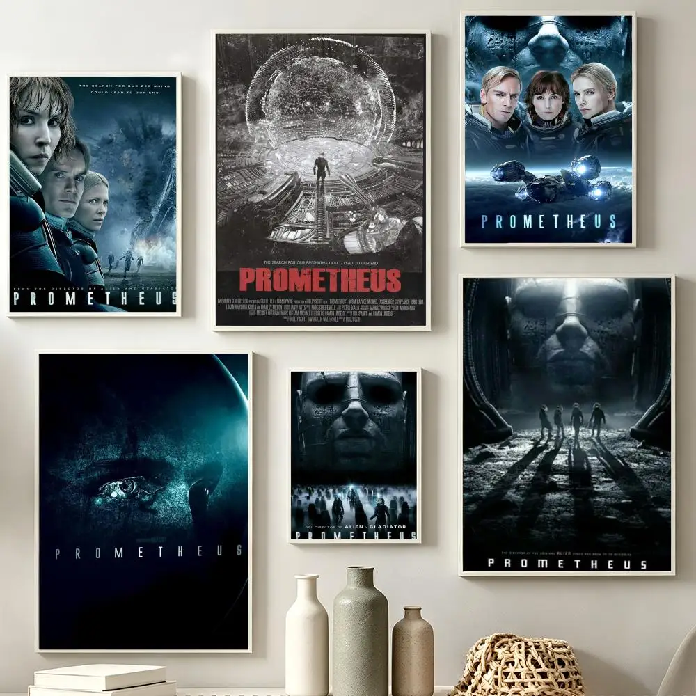 Pintura de la película P-Prometheus, pintura en lienzo de caligrafía, imagen artística abstracta para pared, decoración del hogar para sala de estar