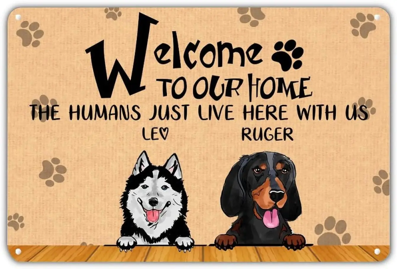 

Welcome to Our Home Tin Metal Sign Pet Rules Wall Signs Custom Vintage Metal Tin Sign Retro Iron Painting Sign Decor For Home Li