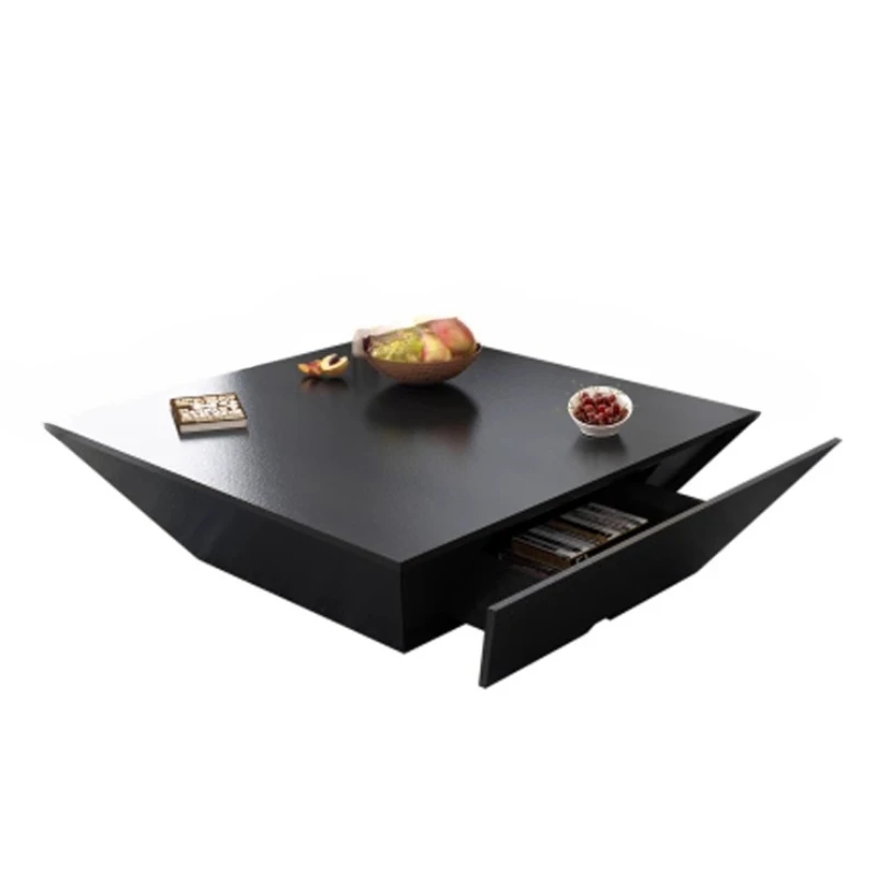 

Nordic coffee table creative shape special-shaped modern simple black oak pattern living room furniture personalized square tea