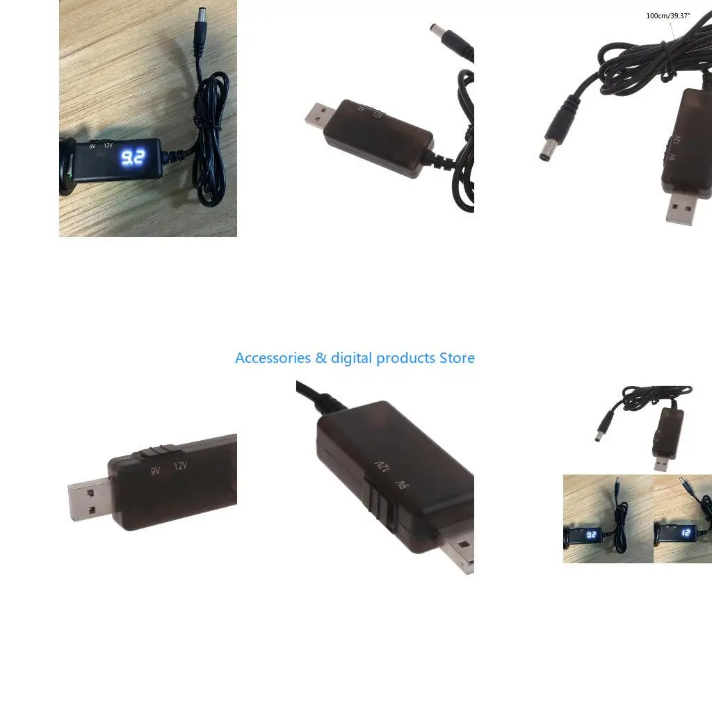 77JD USB Voltages Regulator Cable Cord 5v-9v/12v Converter Wire for Low-Power Devices
