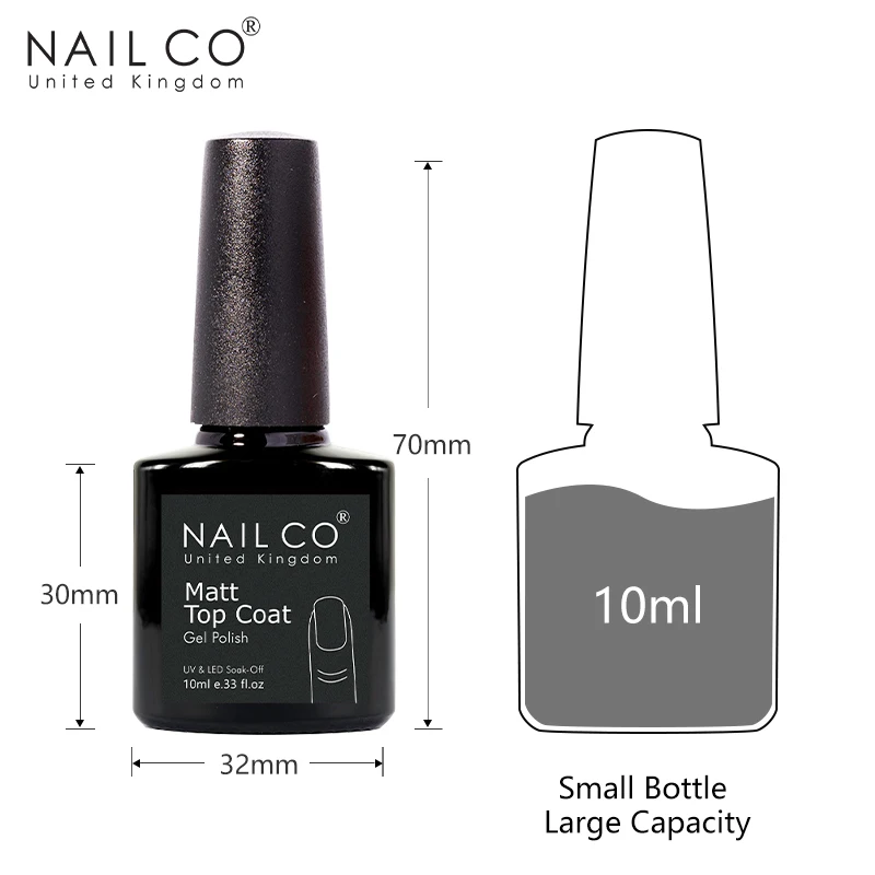 NAILCO 10 مللي ماتي أعلى هلام مسمار البولندية نقع قبالة مات معطف فوقي أعلى UV هلام التمهيدي قاعدة مسمار الفن مانيكير مات الورنيش الشفاف