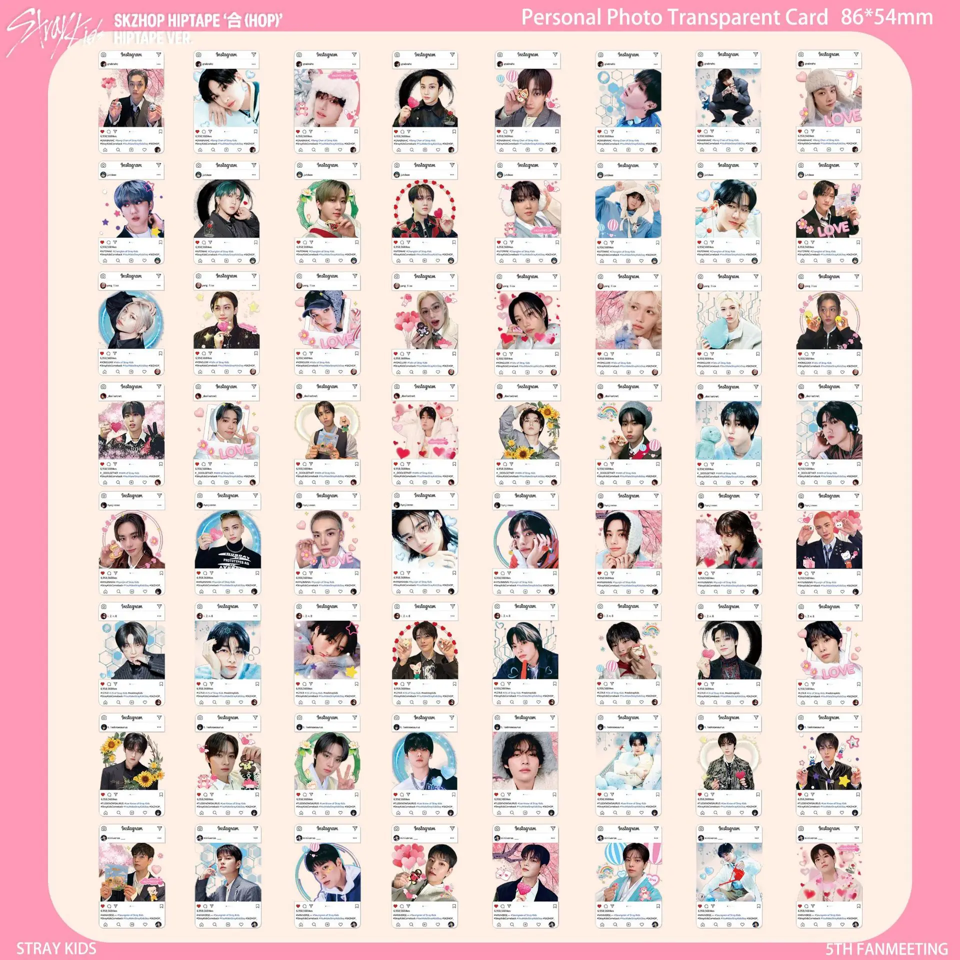 StrayKids Men's Team Celebrity Periphery Transparent Cartoon Collection SKZOO Periphery Collection Small Cards